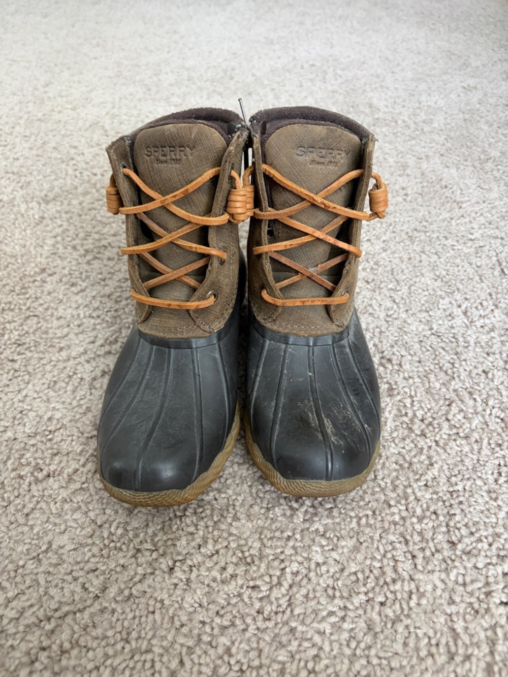 Sperry Brown and Tan Duck Boots